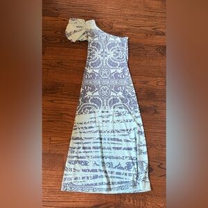 Elegant One Shoulder Blue Dress